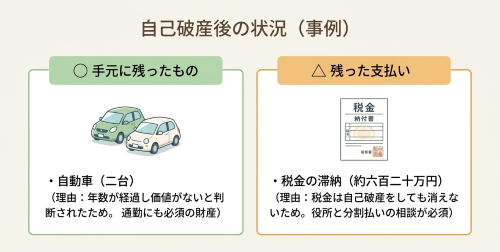 自己破産後 自動車 税金滞納 自由財産
